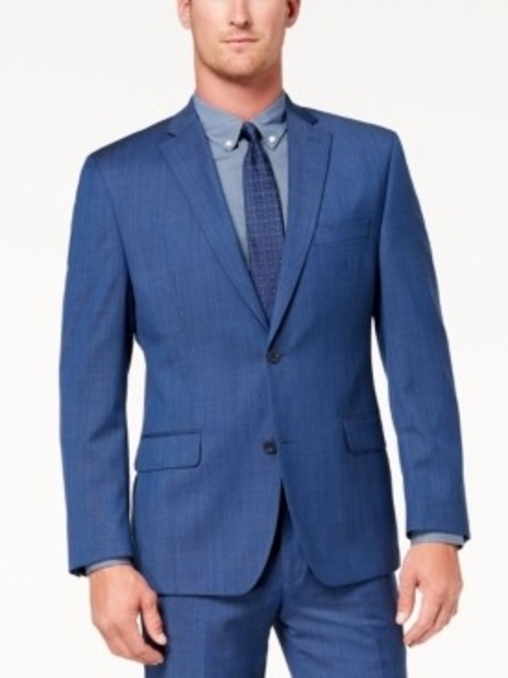 Michael Kors Men's Classic-Fit Airsoft Stretch Blue Solid Suit Jacket